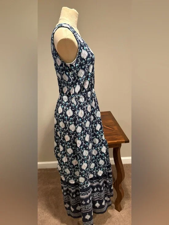 TALBOTS BOHEMIAN FLORAL JERSEY MAXI DRESS SIZE S - Picture 4 of 11
